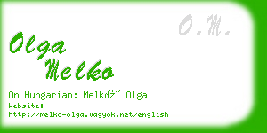 olga melko business card